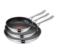 TEFAL Jamie Oliver Cook Smart Pan Set 20/24/28 cm, E310S3, Safe Titanium 2 x Non-Stick Coating, Thermo-Signal, Thermo-Fusion Integral Induction Technology, Ergonomic Handle