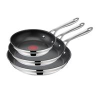 TEFAL Jamie Oliver Cook Smart Pan Set 20/24/28 cm, E310S3, Safe Titanium 2 x Non-Stick Coating, Thermo-Signal, Thermo-Fusion Integral Induction