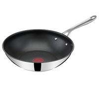 Tefal Jamie Oliver Cook's Direct On Wok Pan, 28 cm, Durable Non-Stick Coating, Thermal Signal, Riveted Handle, Suitable for Induction Cookers, Stainless Steel, E3041934