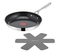 Tefal Jamie Oliver Direct Cook 28 cm Frying Pan, Stainless Steel, Ceramic Non-Stick Coating + Pan Protector, H8802S34