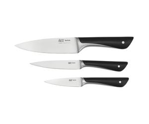 Tefal Jamie Oliver Kitchen Knives Set, 3 Pieces, The Starter Set, German Stainless Steel, K267S355, Black