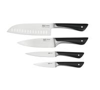 Tefal Jamie Oliver Kitchen Knives Set, 4 Pieces: Santoku, Chef, Utility, Paring Knives, German Stainless Steel, Durable Sharp Blades, Comfortable