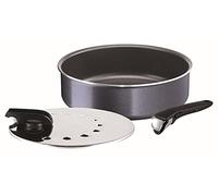 Tefal-L2319102-Ingenio Elegance Sauté Pan 26 cm + 1 Handle + 1 26 cm Lid, Grey Glitter, All Heat Sources Except Induction