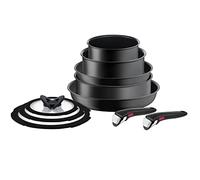 Tefal L76491 Ingenio Ultimate 10-Piece Cookware Set | Stackable | Non-Stick Coating | Suitable for Induction Cookers | Thermal Signal Temperature Indicator | Black
