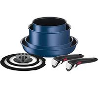 Tefal L77998 Tifal Handle Removable Pot Frying Pan Set, 8-Piece Set, Compatible with IH Gas Fire, Ingenio Neo IH Blue Marquise Unlimited Non-Stick Blue