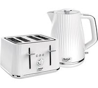 TEFAL Loft KO250140 Kettle and 4 Slice Matching TT760140 Toaster Set In WHITE