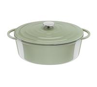 Tefal LOV Casserole Dish 34cm Non Stick Induction Cast Iron 7.2L with Lid Lichen Green E2580604