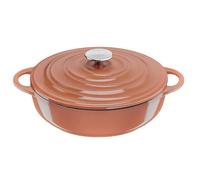 Tefal LOV Enamelled Cast Iron Shallow Casserole Dish with Lid, 28cm, 3.8L, Dutch Oven, All Hob Types, Cast Iron Pot, Cooking Pots, Dishwasher safe, Terracota, E2607204