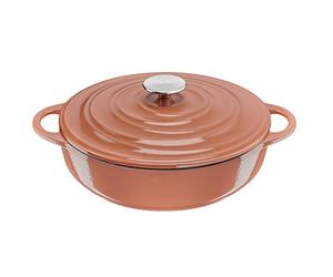 Tefal LOV Enamelled Cast Iron Shallow Casserole Dish with Lid, 28cm, 3.8L, Dutch Oven, All Hob Types, Cast Iron Pot, Cooking Pots, Dishwasher safe, Terracota, E2607204