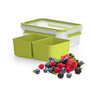 Tefal Master Seal To Go Snack Box With Inserts Food Storage, Clear/Green, 16.3 x 11.3 x 5.8 cm
