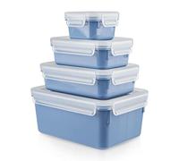 Tefal Masterseal Colour Edition Aqua Blue Rectangular 4-Piece Set, 100% Airtight, 100% Safe, Dishwasher Safe, Trendy Colour N1030810