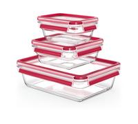 Tefal MasterSeal Glass lunch box 3-pack Red