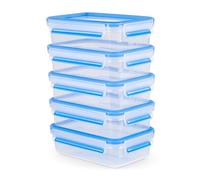 Tefal Meal Prep Containers Set, Masterseal Fresh 5-Piece Plastic Food Storage Container Set, 5x0.8L, 100% Leak-Proof, Hygienic Clip Lids, Dishwasher & Microwave-Safe, Frost-Resistant, N1030710