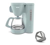 Tefal Morning Filter Coffee Maker - Eucalyptus, 1.25L Capacity, Permanent Reusable Filter, Drip-Stop System, Keep-Warm Function, Easy Fill Water Tank,