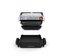 Tefal OptiGrill & Bake GC714D10 Contact Barbecue with Baking Tray, 6 Programs, Cooking Level Display, Removable Plates, Electric Grill, Stainless Steel, Silver