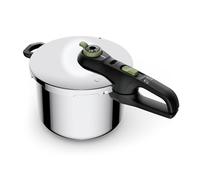 Tefal Secure Trendy P2580703 Pressure Cooker 6 L,2-Stage Cooker Intensive Level 117 °C,Gentle Level 112 °C,Induction Capsule Base,Suitable for All Cookers,Short Side Handle,Black,Green