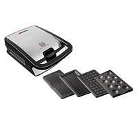 Tefal Snack Collection Sandwich Maker, Waffle Maker, Panini, Grill, 4 Plates Included, Non-Stick Coating, Removable and Dishwasher Safe Plates, Easy Storage, SW854D16