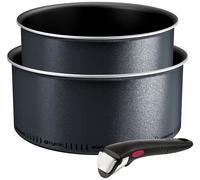 Tefal So Light 3 Piece Aluminium Saucepan Set - Black