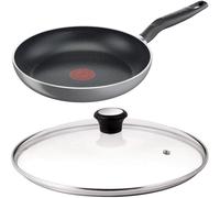 Tefal Super Start 24cm Fry Pan with Glass Lid Titanium Non Stick Induction Grey