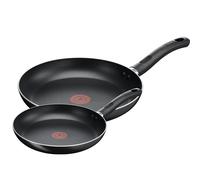 Tefal Taste Non-Stick Twin Frying Pan Set, 20 and 28 cm, Black