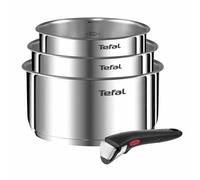 Tefal TEFAL L896S404 Ingenio Emotion Set of 3 Saucepans 16/18/20 cm+1 Handle - Stainless Steel - Suitable for All Heat Sources Including Induction