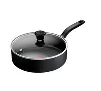 Tefal Titanium Essential Sautepan 26 cm + Lid, Non-Stick Coating, Metal Safe, Compatible with All Hobs Except Induction, Flawless Glide, Everyday Use, B9413344
