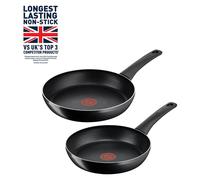 Tefal Titanium Force 2 Piece Non stick Frying Pan Set -Black