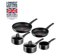 Tefal Titanium Force 5Pc Set, Black