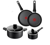 Tefal Titanium Stone Induction Non-Stick 4pc Set: Frying pan 20/26cm, Saucepan 16cm + lid, Stewpot 24cm + lid