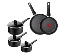 Tefal Titanium Stone Induction Non-Stick 5pc Set: Saucepan 16/18/20 + lids, Frying pan 24/28cm