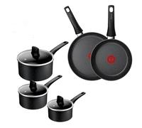 Tefal Titanium Stone Induction Non-Stick 5pc Set: Saucepan 16/18/20 + lids, Frying pan 24/28cm