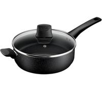 Tefal Titanium Stone Non-Stick Saute Pan 26 cm with Lid, Black | Aluminium, Thermo-Signal Heat Indicator, All Hobs Including Induction, Metal Spatula Safe, E1053345