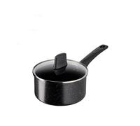 Tefal Titanium Stone Saucepan 18 cm + Lid, High-Performance Non-Stick Durable Coating, Metal Safe, All Hobs Including Induction, Thermo-Signal, Black,