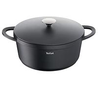 Tefal TRATTORIA E21853 Casserole Pot | Cast Aluminium | Cast Lid | Non-Stick Coating | Good Heat Retention | for Stewing Dishes | Silicone Handle Protection Including | Stewing Pot | Suitable for