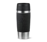 Tefal Travel Mug Classic Black, Comfort Screw Lid, Quick Press, Soft-Touch Sleeve, Travel-Ready, Reusable, 100% Leak-Proof, Keeps Drinks Cold (8 hrs)