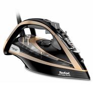 Tefal Ultimate Pure Steam Iron, 3100W, 280g/min Steam Boost, 350ml Water Tank, 3m Cord, Non-Stick Durilium Soleplate, Anti Scale, Anti-drip, Black and Gold FV9843G0