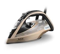 Tefal Ultimate Pure Steam Iron, 3100W, 300g/min Steam Boost, 350ml Water Tank, 2.5m Cord, Non-Stick Durilium Airglide Soleplate, Micro-Calc Filter, Anti Scale, Anti Drip, Black and Bronze FV9854G0