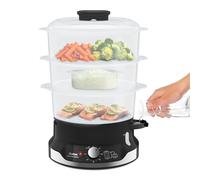 Tefal Ultra Compact Steam Cooker 3 Bowl Food Steamer 800W - Black
