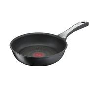 Tefal Unlimited On, Premium Cookware, 24 cm Frying Pan, UK's Long Lasting Non-Stick, Heat Indicator, Induction Hob Compatible, Dishwasher Safe, Aluminium, Black, G25904AZ