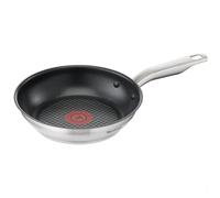 Tefal Virtuoso E49104 Stainless Steel Pan 24 cm Induction Pan with Titanium Pro Non-Stick Coating Thermal Signal at Ideal Frying Temperature Suitable for All Hob Types Faster Frying Results
