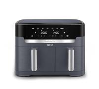 Tefal XXL Dual Easy Fry 11L Air Fryer, Dual Drawer, No Oil, Extra Crisp, Roast, Bake, Reheat, Dehydrate, 7 Pre-set Programs, Dishwasher Safe, 8+ Portions, Java-Grey, EY942BG0