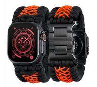Tefeca Titan Series Paracord Band Compatible with Apple Watch Ultra 2/Ultra 49 mm, Series 10 46 mm, Series 9/8/7 45 mm, SE2/SE/6/5/4 44 mm, and Series 3/2/1 42 mm, 42/44/45/46/49mm XXL, Nylon, No