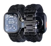 Tefeca Titan Series Paracord Band Compatible with Apple Watch Ultra 2/Ultra 49 mm, Series 10 46 mm, Series 9/8/7 45 mm, SE2/SE/6/5/4 44 mm, and Series 3/2/1 42 mm, 42/44/45/46/49mm XL, Nylon, No