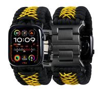 Tefeca Titan Series Paracord Band Compatible with Apple Watch Ultra 2/Ultra 49mm, Series 10 46mm, Series 9/8/7 45mm, SE2/SE/6/5/4 44mm, and Series 3/2/1 42mm (Volt,XL for 49/46/45/44/42mm)