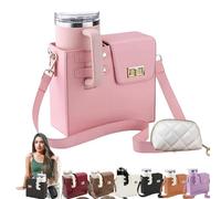 Tefedpot stanley purse cup holder, tumbler purse, water bottle purse for women (Pink)