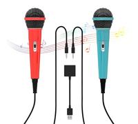 TEFELE 2-Piece 10FT Wired USB Device Microphone for Switch Gaming/PS5/PS4/XBOXONE/PC Gaming Microphone, 2 People Can Sing at The Same Time, High Sound Quality Capture, Anti-Tension Audio Cable