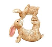 Tefexer A Kissing Rabbit Decorative Sculpture Sweet Kissing Rabbit Resin Easter Decorative Ornament For Valentine's Day Tabletop Home Decorations