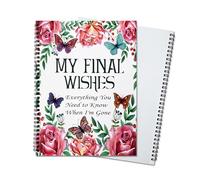 Tefexer End Of Life Planner Death Binder Notebook 2025 Final Arrangements Organizer with Contacts Lists and Care Plan Section
