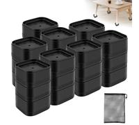 Tefola 24 Pack Furniture Risers, 1.37 Inch Heavy Duty Raisers Lifter Sofa, Table, bed Raisers, Adjustable Riser Blocks for Extra Height, Space Saving and Stability, Black