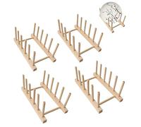 Tefola 4 x Wooden Puzzle Stand, Puzzle Storage Shelf, Cylindrical Wooden Display Shelf, Storage Rack for Collection Enthusiasts Small Artworks